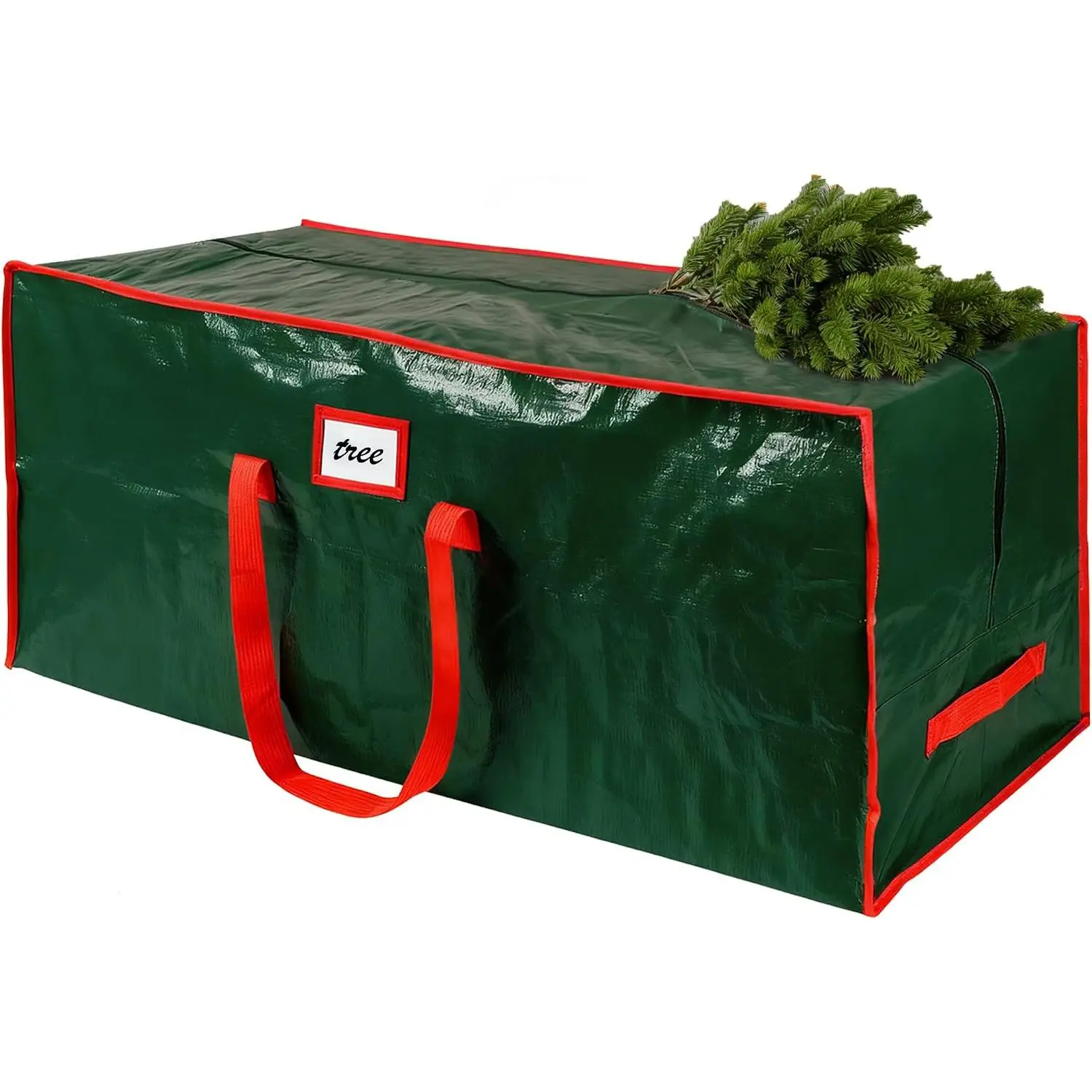 7.5 Ft Christmas Tree Storage Bag, Large Heavy Duty Artificial Tree Bag with Reinforced Handles and  Zippers,   Durable Storage Container for Xmas Trees (Green)