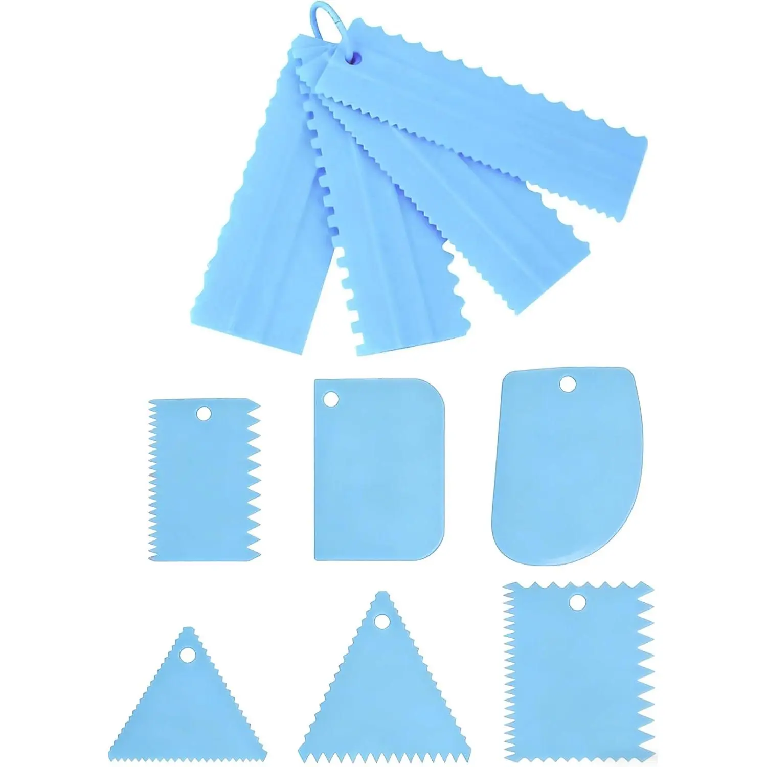 10 count Cake Scraper Set,  Grade Plastic Cake Decorating Combs & Icing Smoothers, Multi-Shape  Tools for  Bakers & Professionals,  for Cake, Mousse, , Dough Decoration