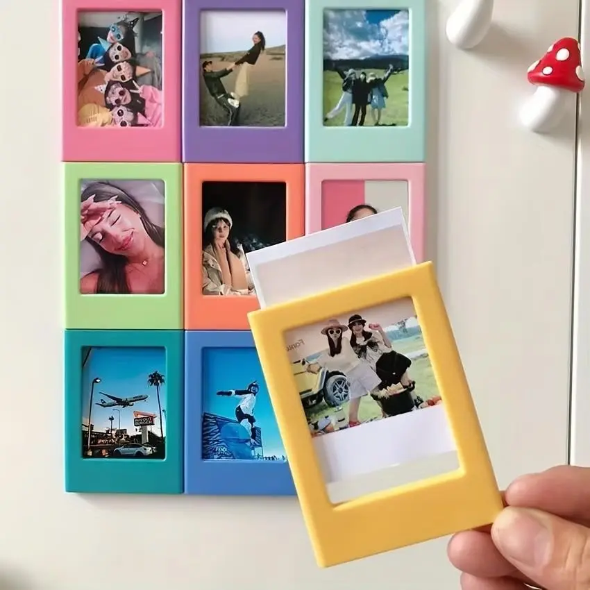 Colorful Magnetic Picture Frames 7.62cm, 5/8 Pack, Fridge Photo Holder for Instax Mini, Wall Decor, Valentine Birthday Gift