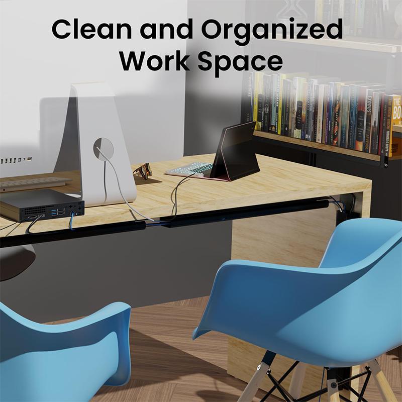1-2PCS Cable Management Under Desk Kit - Under Desk Cable Management Cord Cover, Cable Hider Cord Management Under Desk Cable Organizer Easyto Install, Cable Hider, Under Desk Cable Organizer, Easy to Install Cord Organizer, Effortless Cable Organization