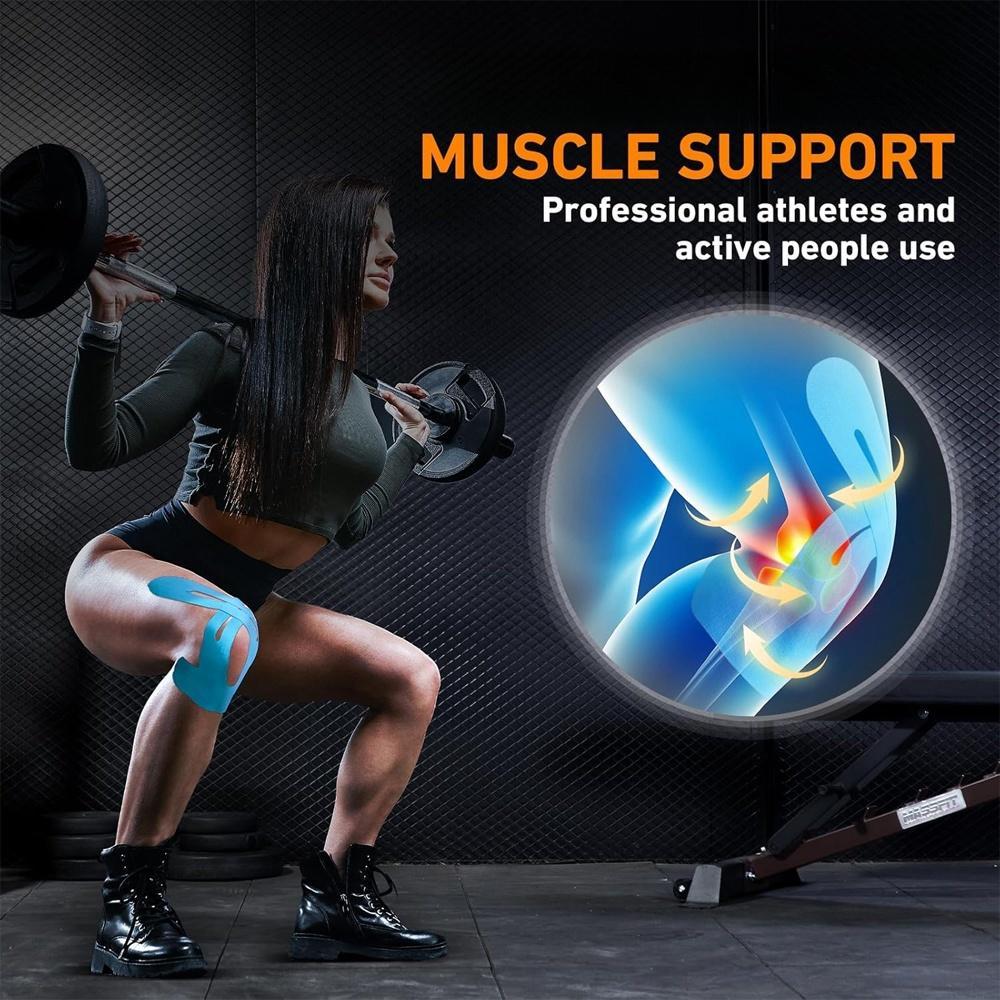 Kinesiology Tape, 10pcs/set Waterproof & Elastic Knee Support & Stability Tape, Breathable Hypoallergenic Latex-free Tape for Knees