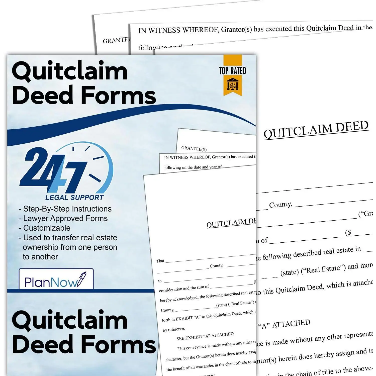 Quitclaim Deed Form - Legal Documents Forms Transfer Claims to Property from Individual to Individual with Easy Instructions | Attorney Approved Legal Form