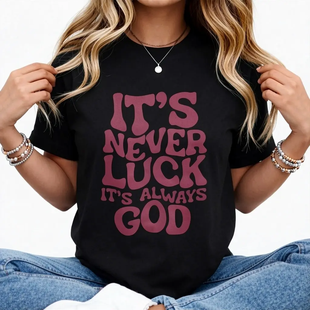It's always god TShirt For Women Casual Short Sleeve Tee 1 Pcs 100% Heavy - Comfortable Crew Neck, Soft Adorable Tees Tops