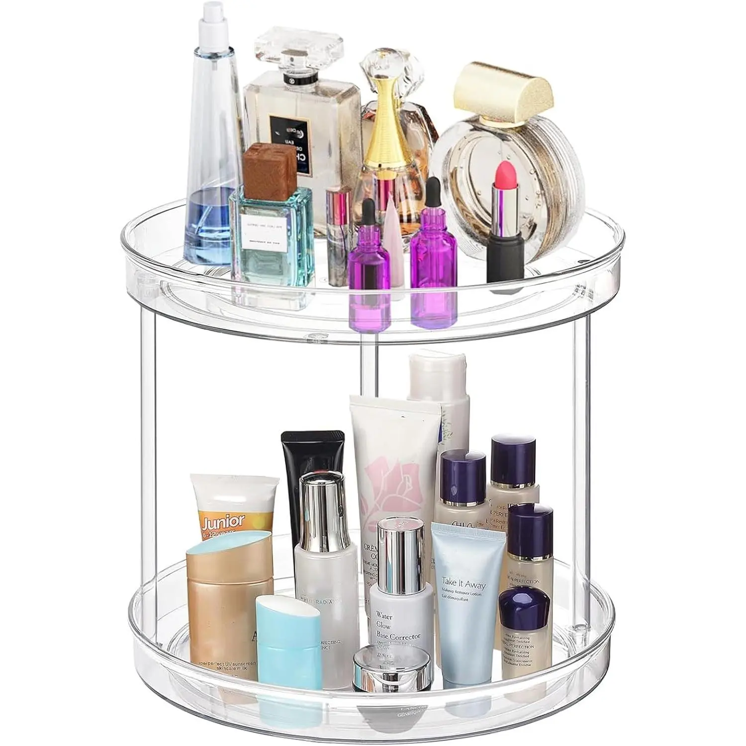 2 Tier Lazy Susan Turntable, 9 Inch Clear Organizer for Cabinet |  Rotating Spinning Storage Rack, Plastic Multi-layer Shelf for  Rack, Fridge, Bathroom, Pantry