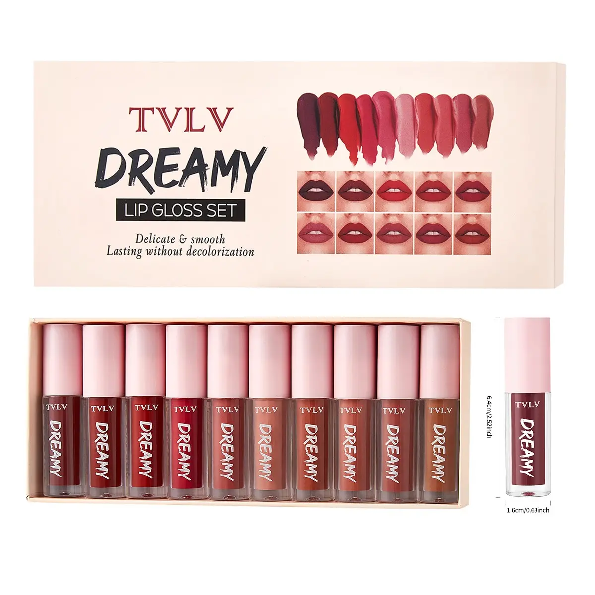 Long Lasting Lip Gloss Set, 10pcs Waterproof Matte Lip Glaze Sticks, Easy Coloring, All Occasions, Gift Ideas, Cosmetics