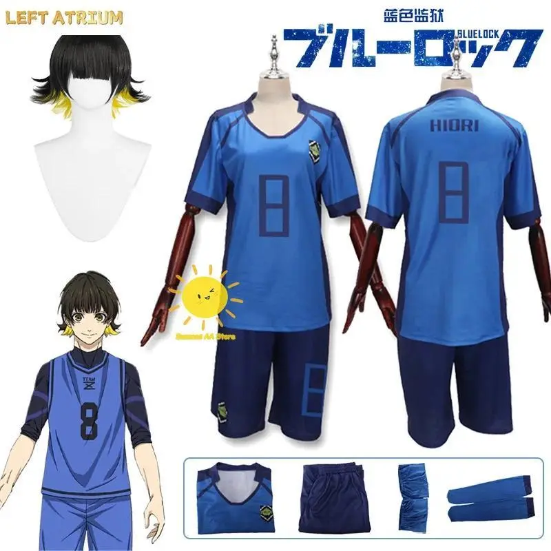 Anime Bachira Meguru Cosplay Blue Cosplay Costumes Lock Bachira Meguru Blue Jersey Suit Wig Halloween Carnival Party Cos Unisex
