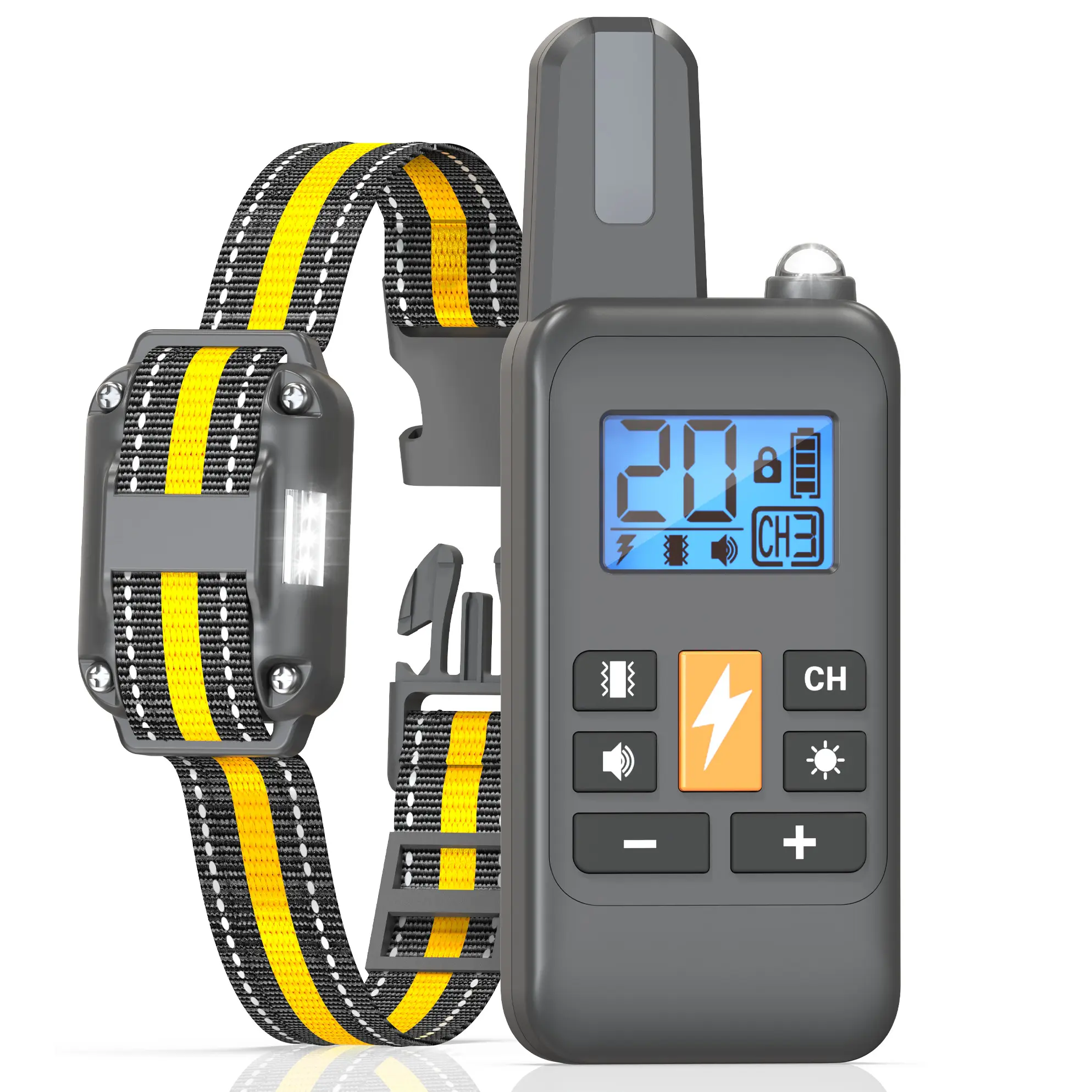 Electronic Dog Trainer, Barking Stopper, 3 Functions, Sound, Vibration, Shock, Remote Control, 2600 Feet Range, Ipx7 Rating