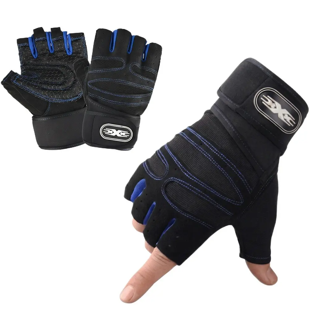 1 Pair Half Finger Weightlifting Gloves with Adjustable Wrist Support, Non-Slip Full Palm Grip Design, Viral Gym Must-Have for Men & Women Training, Fitness Accessories