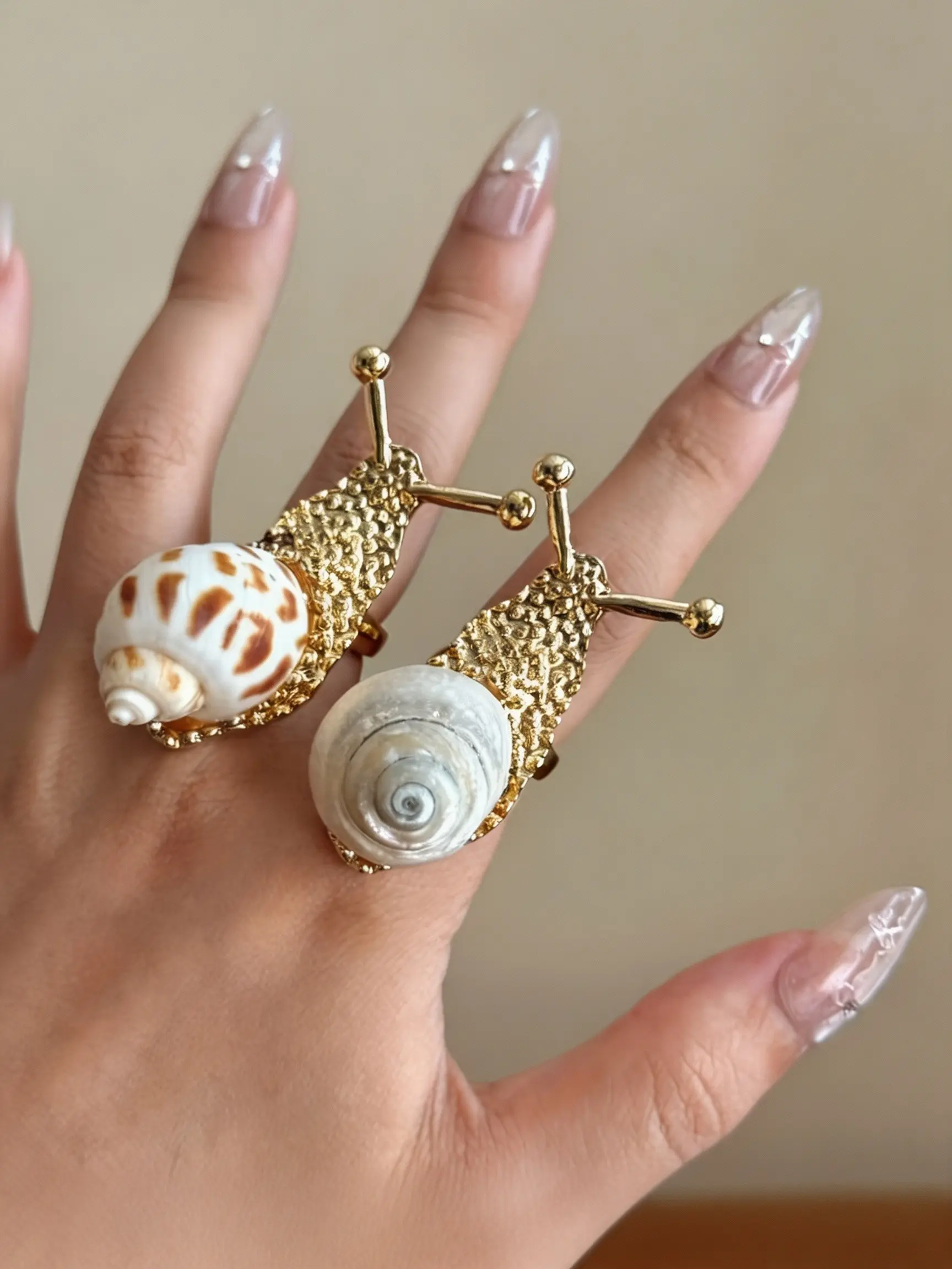 2 Pcs Ocean Style Seashell Ring Set, Creative Open Ring Jewelry, Perfect for Beach, Holiday Gifts, Elegant Design