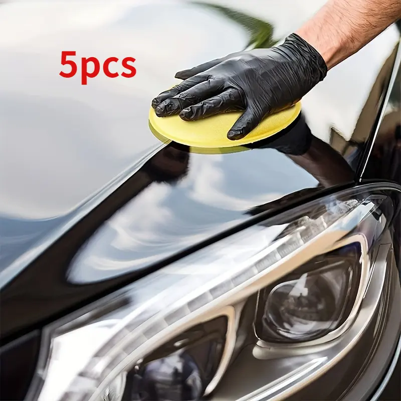 5pcs Car washing and waxing sponge - edge pressing, waxing, compression, circular sea car washing tool