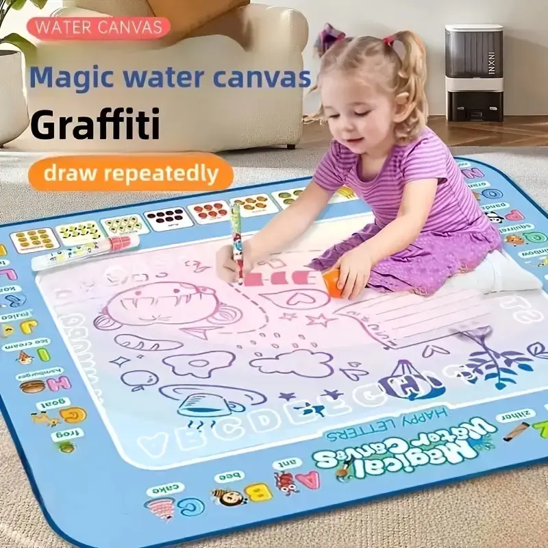 1-Piece Magic Watercolor Canvas Pad 🎨✨ - Non-Toxic Washable Kids Art Mat with Soft Cloth Storage, Portable Drawing Board for Home/School/Travel, Black Friday Deal: Ideal Birthday/Christmas/New Year Gift for Boys & Girls 🎁