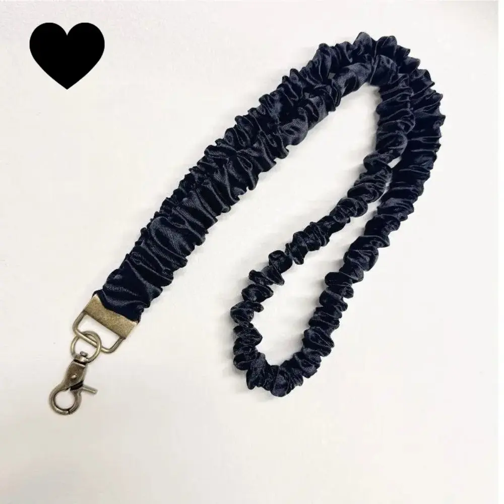 Women's Stretchy Scrunchie Lanyard - Adjustable Hypoallergenic ID Badge & Key Holder with Rotatable Metal Clasp for Teachers, Nurses (Luggage & Travel Bag Accessory)
