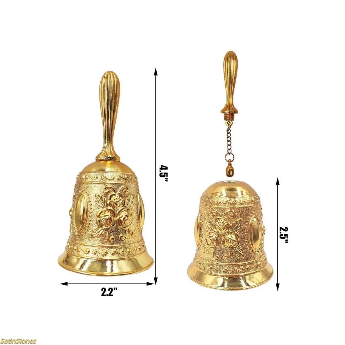 1-piece gold handbell - ochun/obatala. Wedding decoration services require unique jewelry for Christmas decorations, meditation, and spiritual retreats.