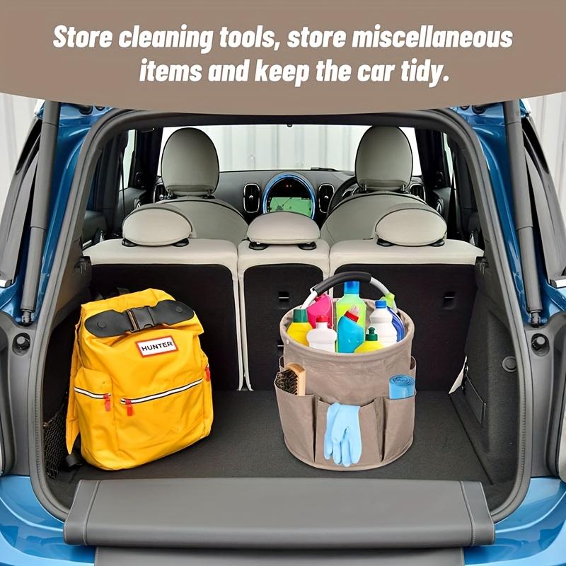 17L Cleaning Caddy with Handle, Cleaning Supply Caddy Foldable Cleaning Caddy Cleaning Products Organizers Portable Cleaning Bucket Organiser for Storing Towels Laundry Room Organiser