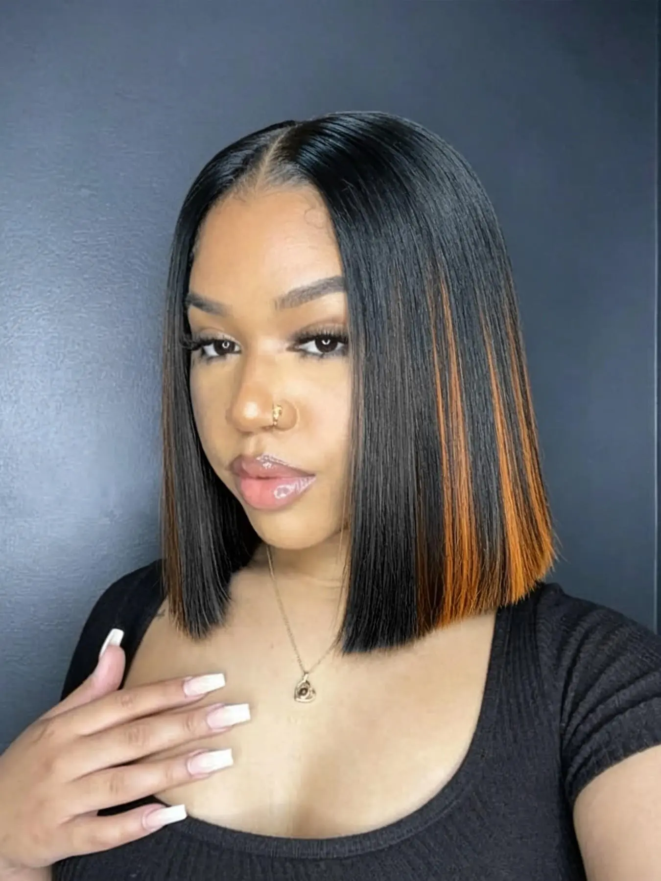 Human Hair Straight Bob Wig, 4*4 Lace Closure Wig for Women, Summer Special Breathable Wig Cap for Daily and Party