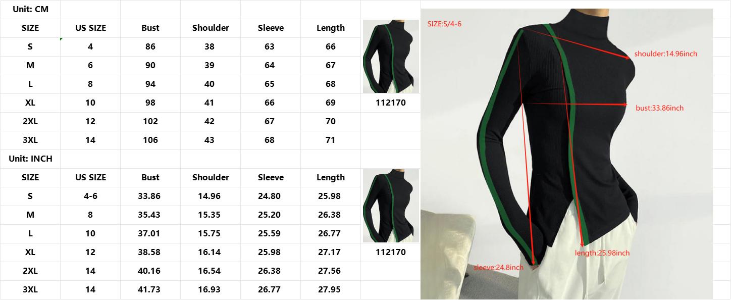 UOOZEE women's fashion casual tight solid color slit high collar sweater, simple and design sense, daily comfort, elastic fabric, comfortable and breathable, slim fit and figure showing Black Long Sleeve Basic Tops Knitwear outfits