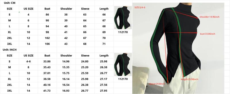 UOOZEE women's fashion casual tight solid color slit high collar sweater, simple and design sense, daily comfort, elastic fabric, comfortable and breathable, slim fit and figure showing Black Long Sleeve Basic Tops Knitwear outfits