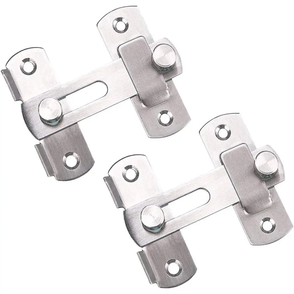 Stainless Steel Flip Latch, Heavy Duty Hasp Latch Sliding Door Bolt Lock, Bar Latch Safety Gate Lock for Door Window Cabinet Pet Cage Crate Fitting Accessories