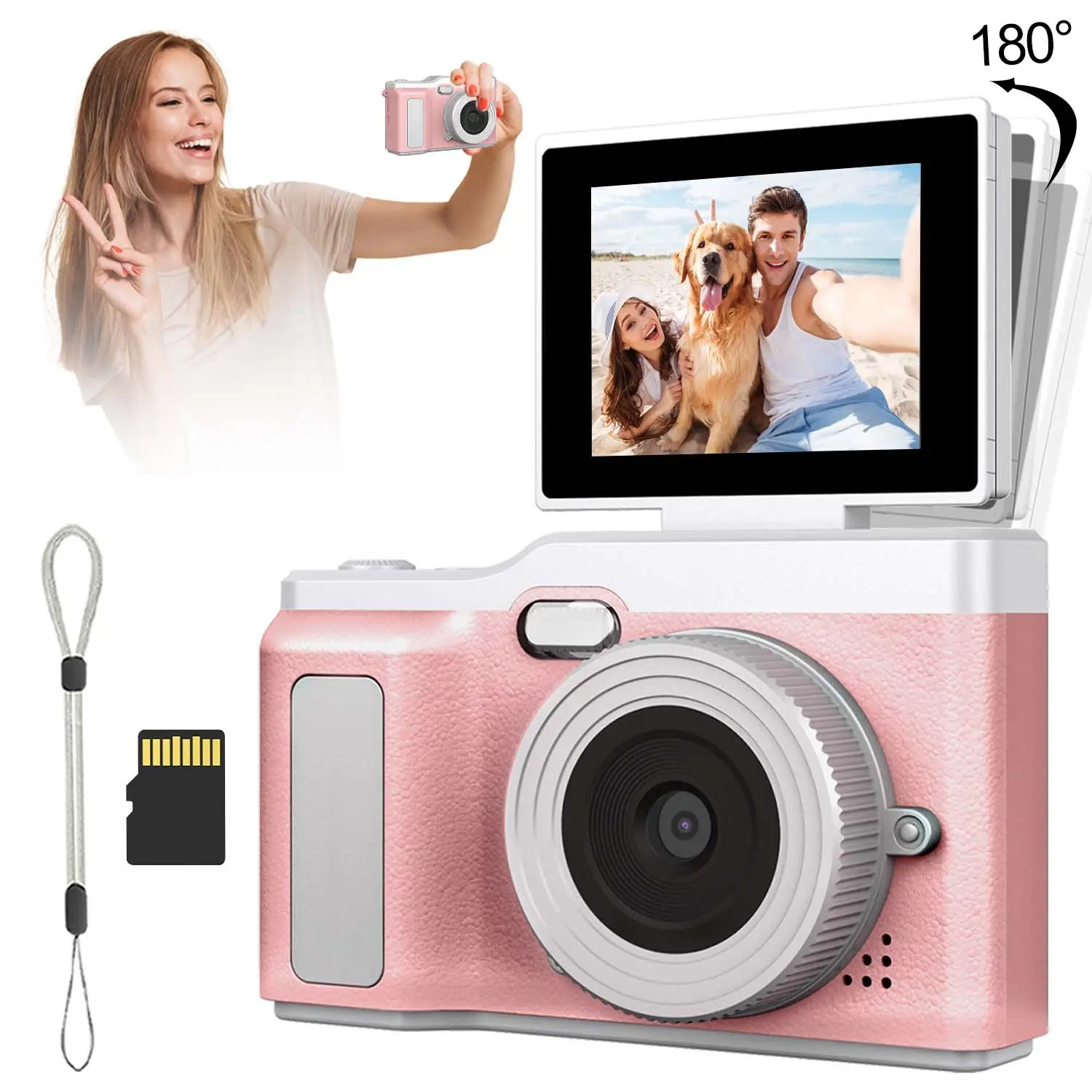 Portable Digital Camera Automatic autofocus digital camera for photography supports recording videos comes is a portable digital camera suitable for teenagers adults and beginners can be given as a gift on Christmas Thanksgiving New Year's Day
