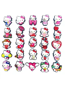 25pcs Cartoon Hellokitty Shoe Accessories, Cute Anime Shoe Decorations, Luggage & Bag Charms, Perfect Birthday Gift, All-Season Use