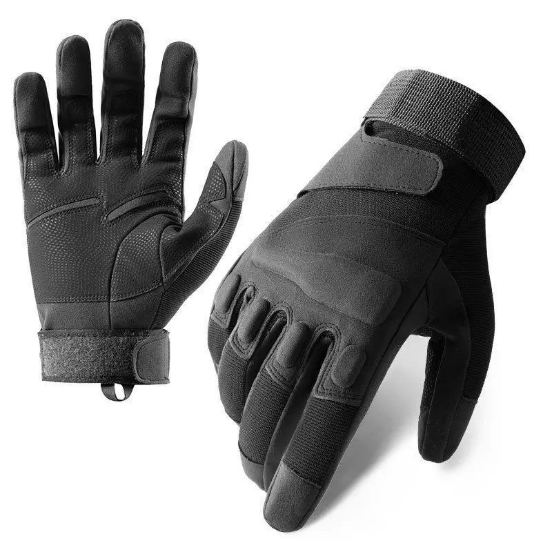 Men's Tactical Motorcycle Gloves - Cold-Weather Insulated, Windproof, Touchscreen-Compatible, Hard Rubber Knuckle Armor, Protective Outdoor Gloves for Riding, Work