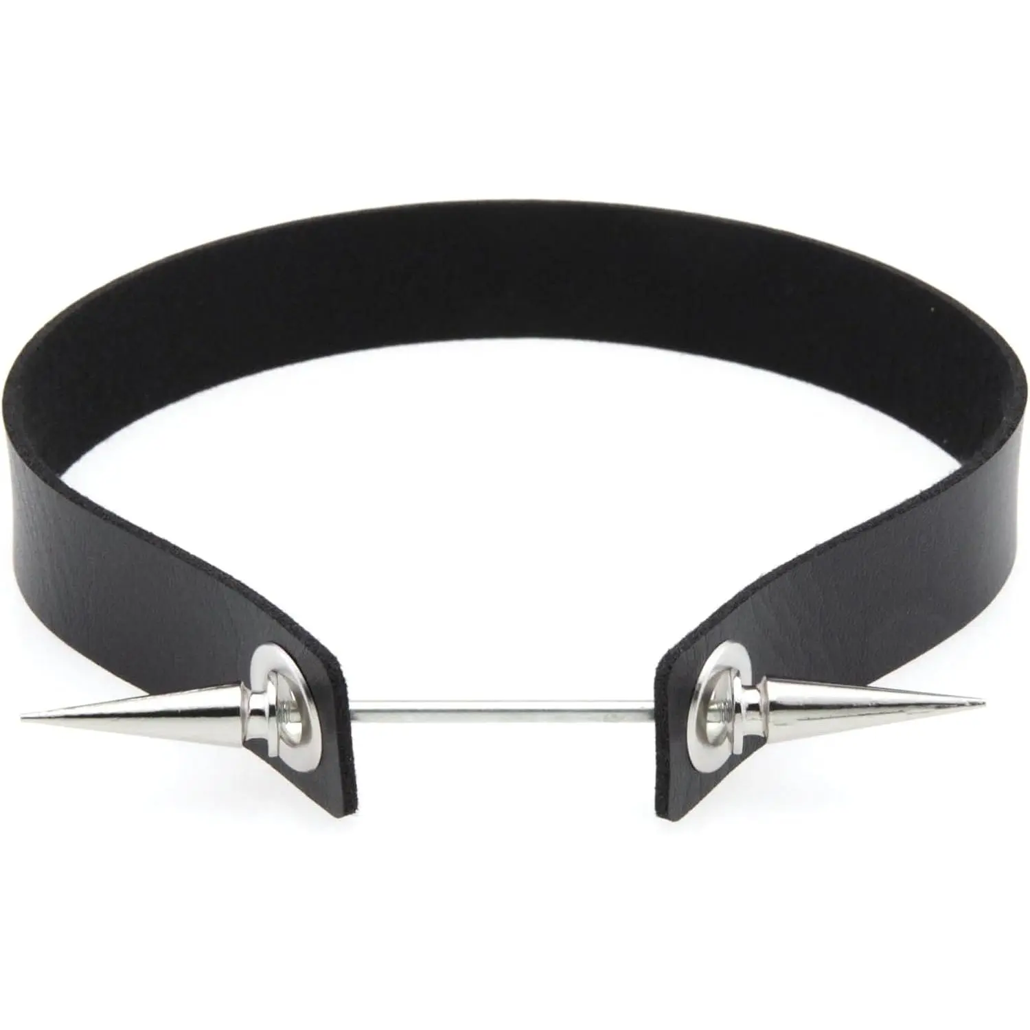 Fashion Leather Choker Cool Punk Goth Metal Spike Necklace Adjustable  Chain for Women