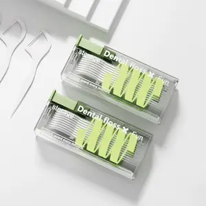 2-Pack Travel Dental Floss Stick Box, Includes 20 Disposable Floss Sticks, Portable Floss Holder, Automatic Toothpick Dispenser, Easy-To-Use