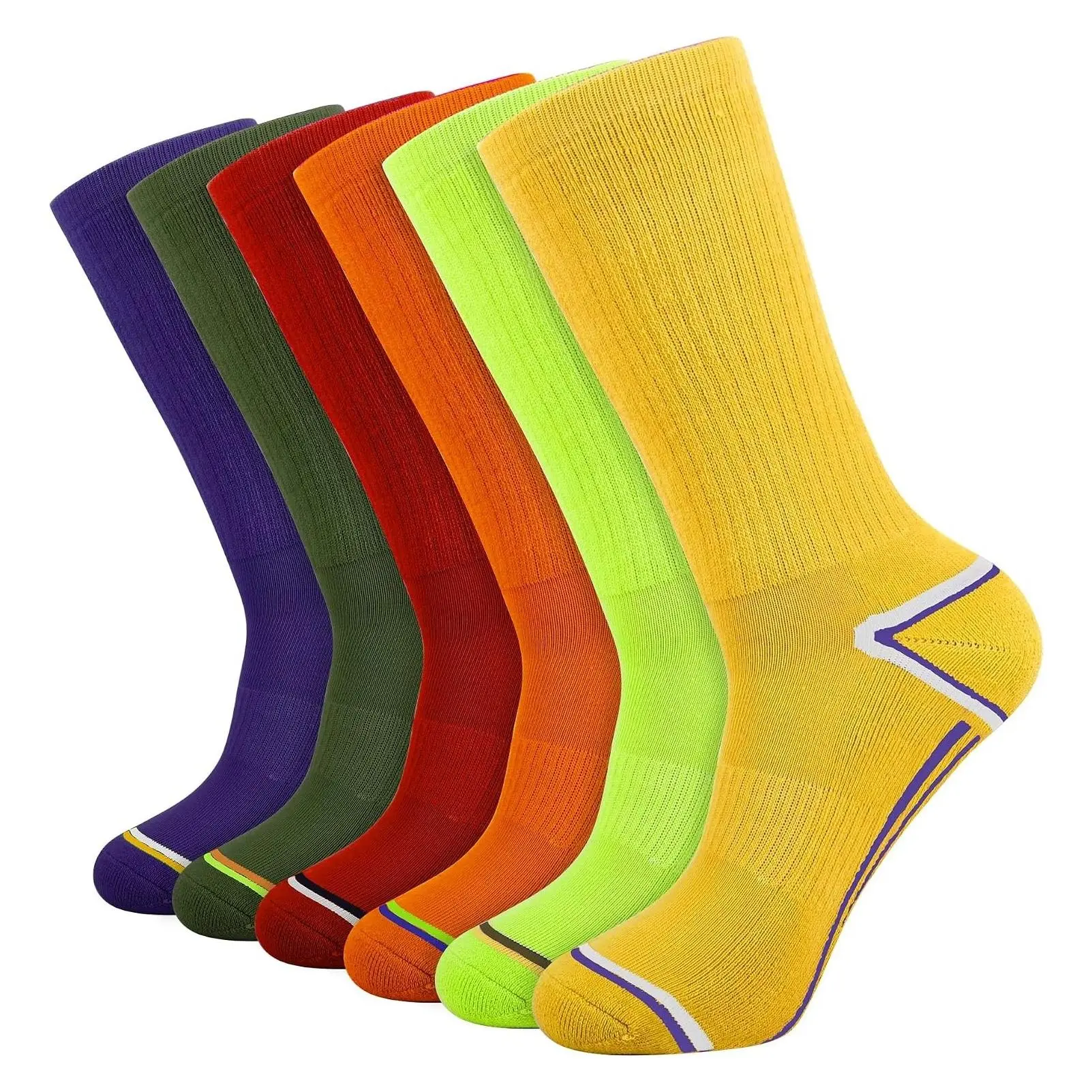 Men's 6-Pack Athletic Performance Cushion Crew Socks for Running & WorkoutGift