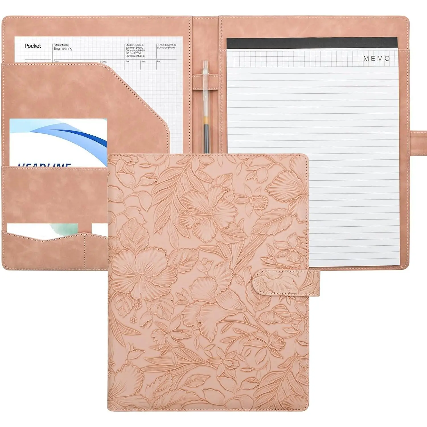 Leather Padfolio Portfolio Binder Writing Notepad Planner Organizer