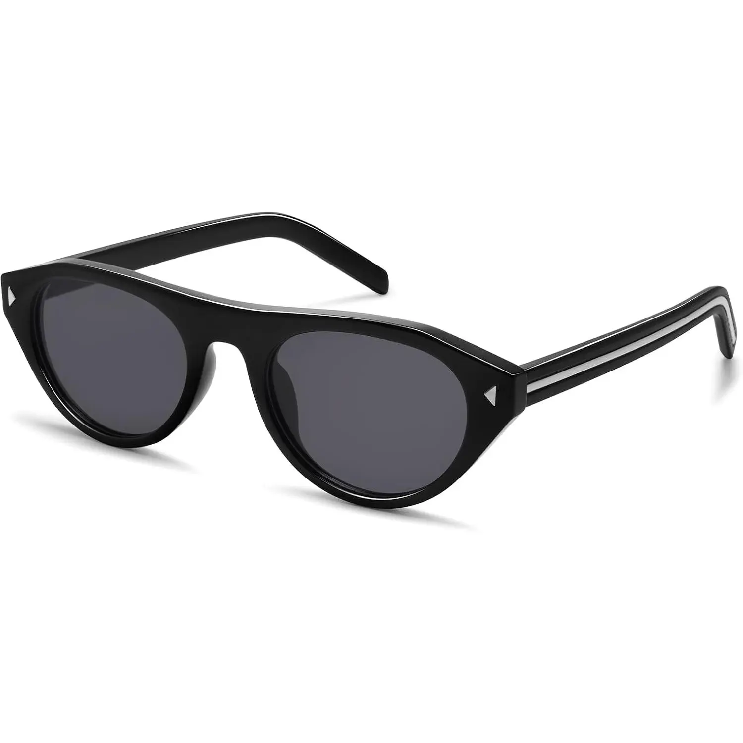 Retro  Eye Sunglasses for Women Men Trendy Small Oval Cateye Shades  Narrow Style UV400 Sun Glasses