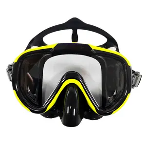 New Large Frame High Definition Dive Mask for Adults, Tempered Glass Snorkel Mask, Liquid Silicone Hood, Diving Gear