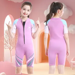 Girls 2.5MM Thick Thermal One Piece Wetsuit UV Swimwear for Winter Snorkel Surf Drift Sports