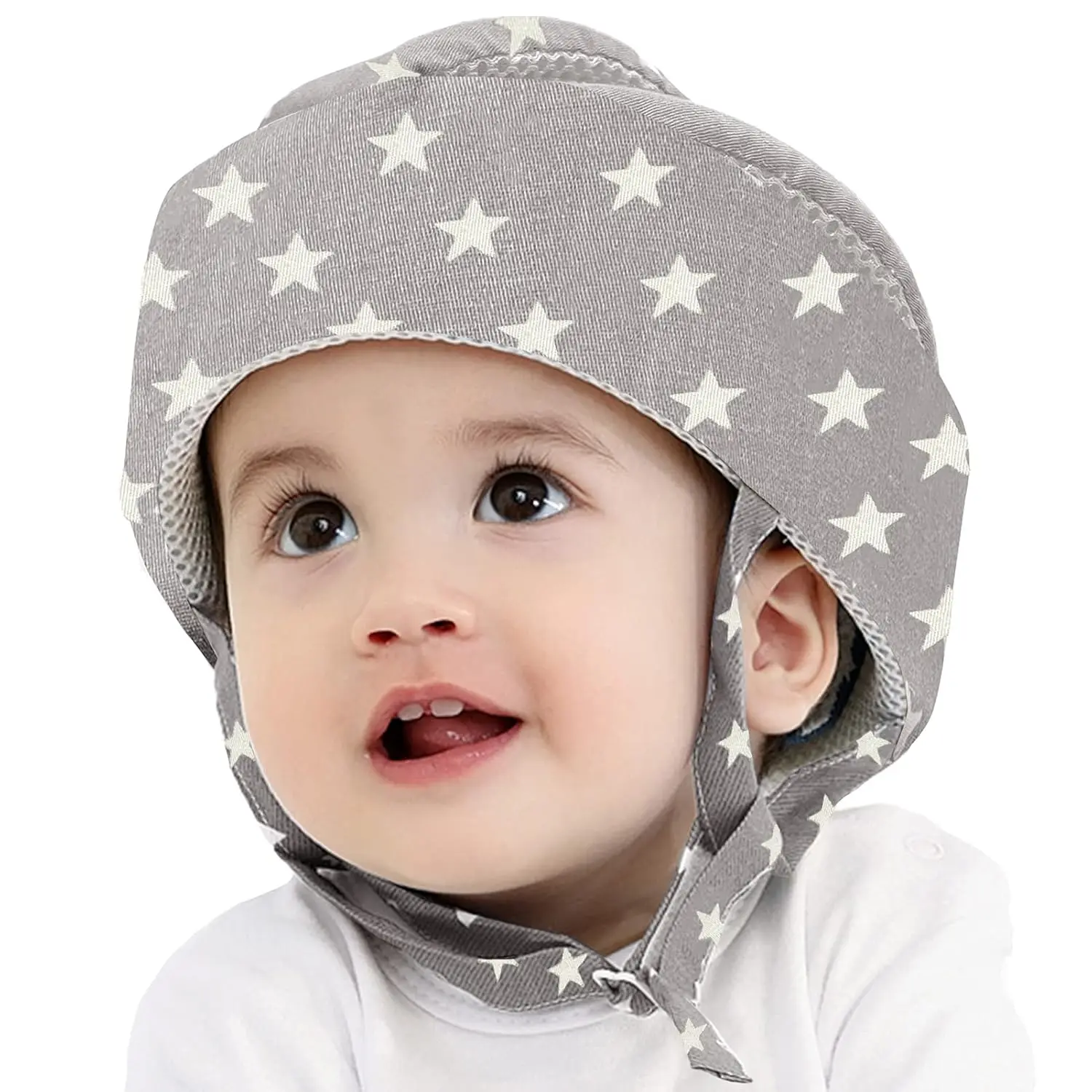 Baby Helmet Toddler Children Headguard Infant Head Cushion Protective Harnesses Cap Soft Adjustable Kid Hat Head Protector (Gray Star)