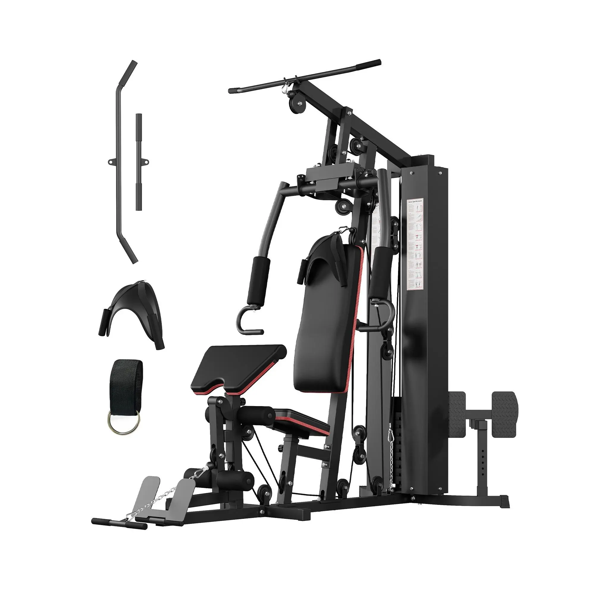 Home Gym Machine, Multifunctional Workout Equipment, Home Gym Equipment with Leg Press, for Back, Chest, Arms, Legs, Full Body Workout Machine for Strength Training ﻿