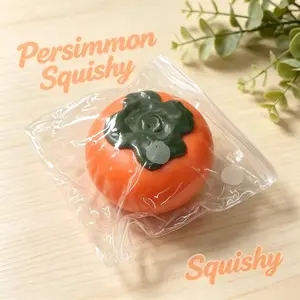 1 realistic squishy persimmon toy, slow-rebound soft rubber persimmon toy—a moldable stress-relief toy, a strangely satisfying ASMR sensory toy suitable for children and adults, perfect as a graduation gift, summer birthday gift, or small gift for a Chris