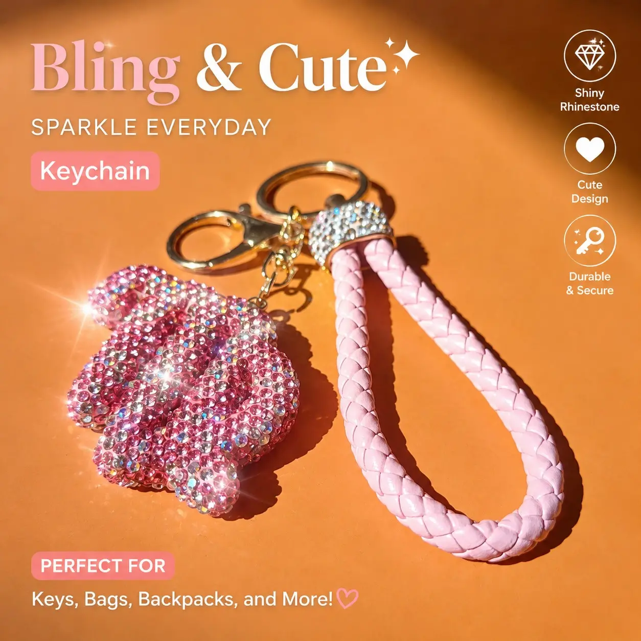 Fashion Zodiac Keychain, Lucky 12 Constellations, Sparkling Rhinestones, Durable Anti-Loss Key Ring, Elegant Girl Car Key Bag Charm, Gift for Family Friends
