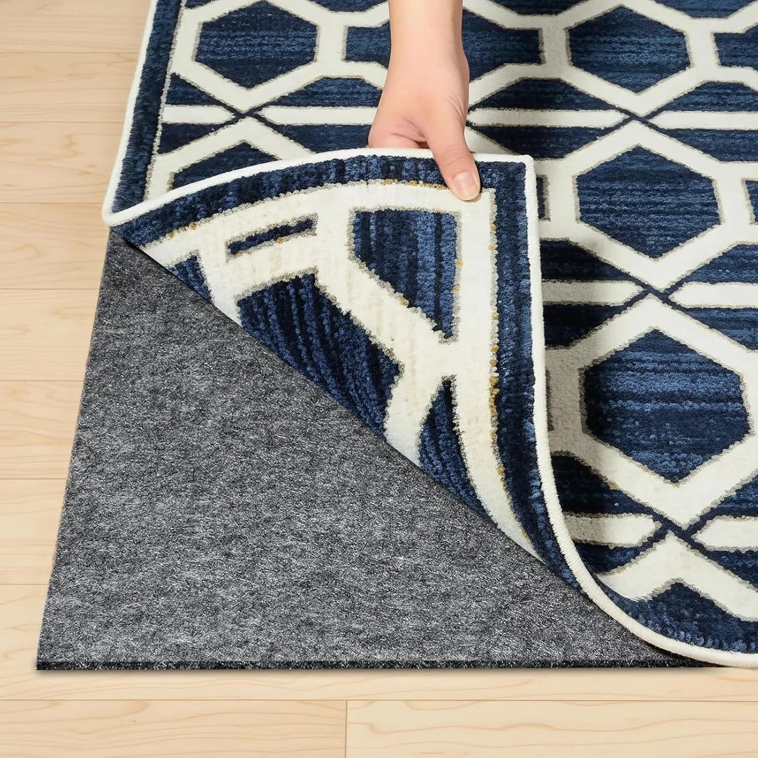 Felt and Rubber Backing Rug Pad, 3"x10" Non-Slip Rug Pads, 1/8” Thick, Under Area Carpet Protective Pads, Cushioned Gripper Pads for  Floors and Finishes, Keeps Rugs in Place, Soft and Secure