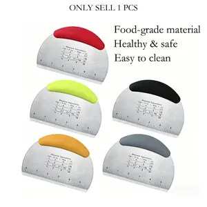 Stainless Steel Flour Scraper, Semi-Circular Measuring Baking Tool, Dough Cutter, Noodle Knife, Sausage Scrapper, 1 Piece