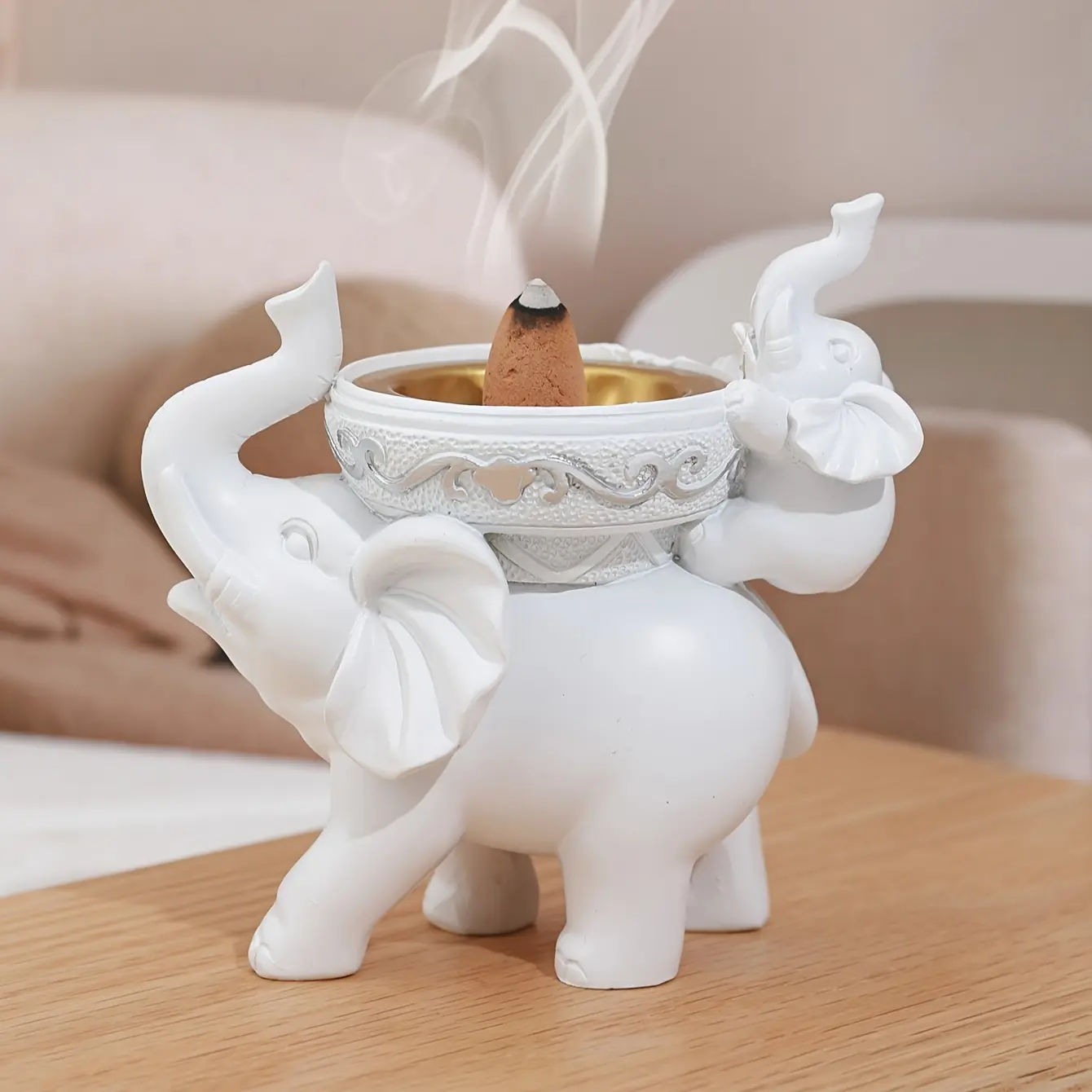 Elephant Design Incense Burner, 1 Count Creative Cute Elephant Design Fragrance Holder, Home Fragrance Products, Desktop Decorative Ornament for Home Office, Home Decor, Aroma for Home, Home Scent