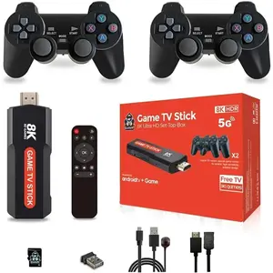Q9 USB 2.0 Dual System Game Stick 8K Retro Video Games Console with Wireless Controller 64G TV Sticks 20000+ Games for Gift