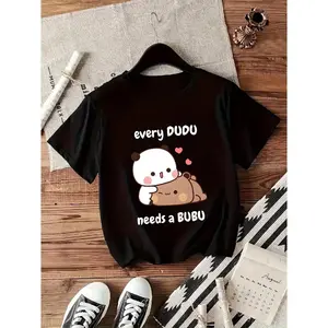 Bubu Dudu Panda Bear T Shirt Women Men Cute Every Dudu Needs A Bubu Graphic Tee Summer Short Sleeve Couple Matching Shirt Top