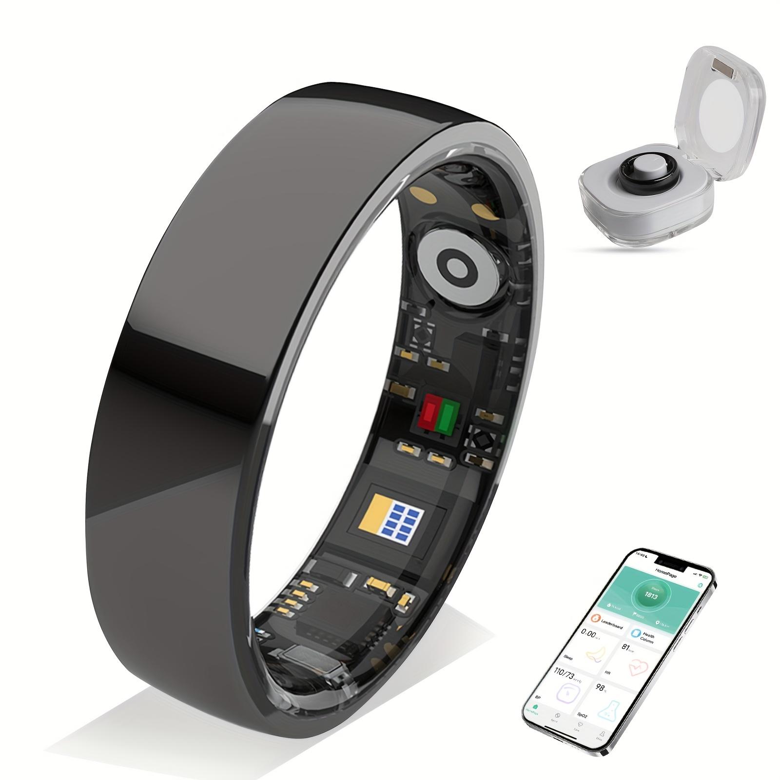 Smart Ring for Men And Women, Crystal Charging Box - Fitness And Sleep Tracker, Step Distance Calorie Monitoring, Multiple Sports Modes, Magnetic Charging, Waterproof, Holiday Gift