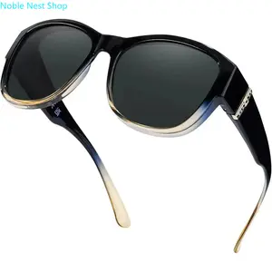 Women Polarized Fit Over Sunglasses, UV400 Anti-Glare Lightweight TR90 Frame Shield Eyewear, Wrap Around Sports Shades for Driving Fishing & Daily Outdoor Activities