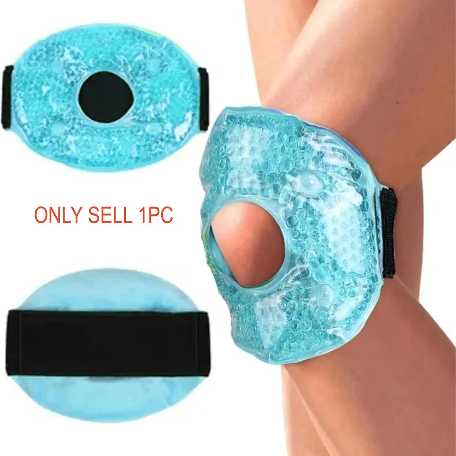 Adjustable Cold Gel Ice Pack for Injuries, Reusable Hot & Cold Therapy Wrap for Head Shoulder Leg Knee Sports Use, Cooling Pads, Circular Ice Pack Adults, Ice Compress, Ice Packs Reusable