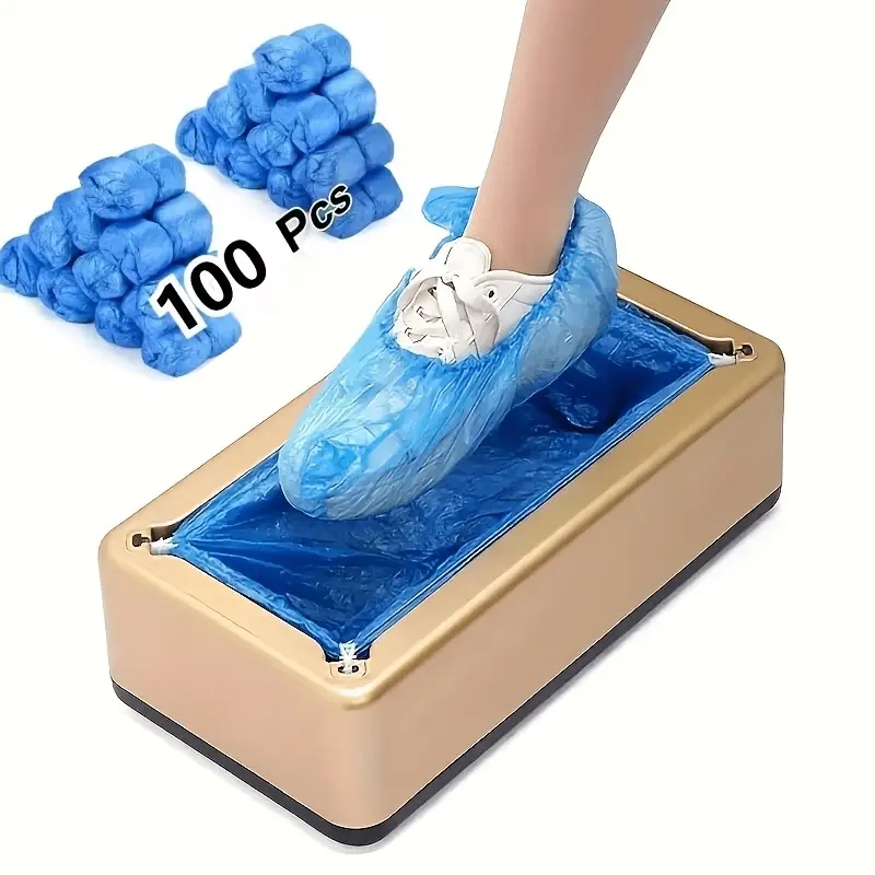 Automatic Shoe Cover Machine Set with 100 Anti-Slip Disposable Shoe Covers, Ideal for Home Use, Household Items