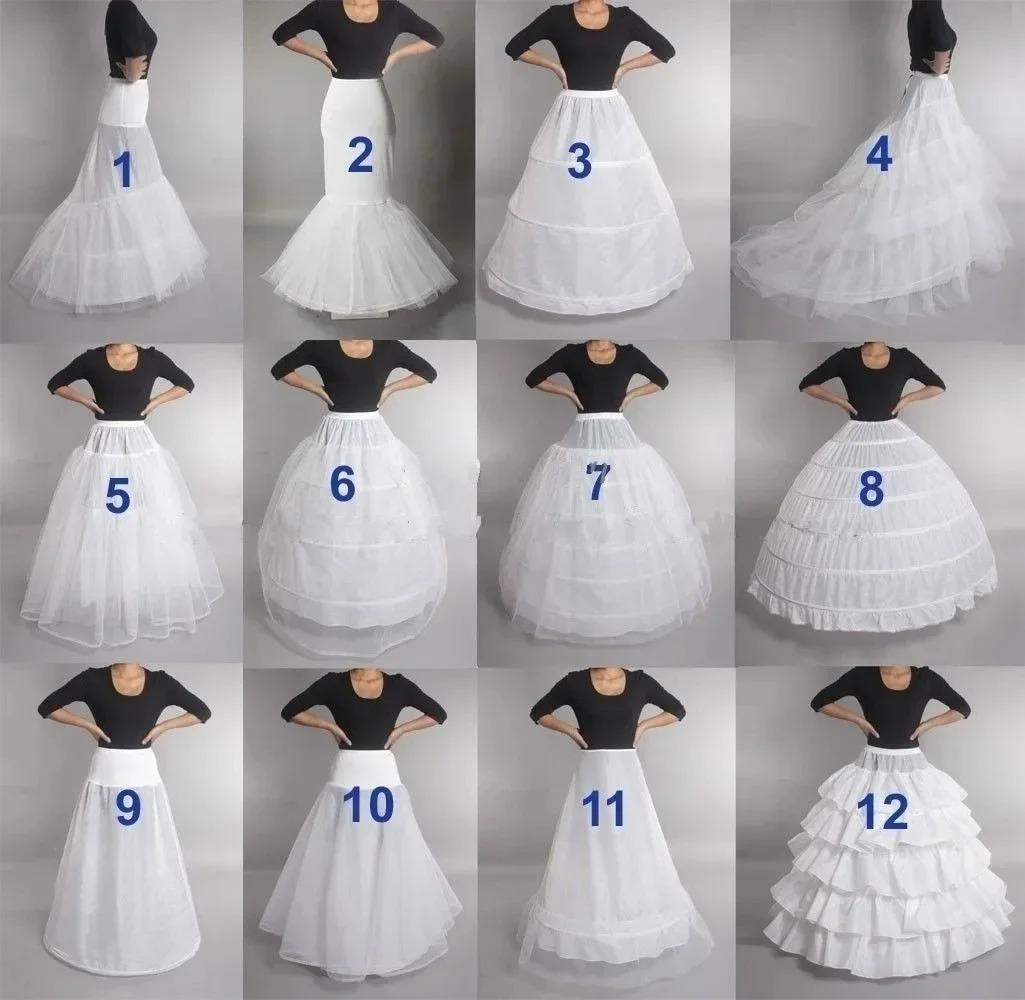 6 Rings Puffy Petticoat For Wedding Dress Ball Gown Mermaid A-Line Dresses Elastic Band Adjustable Waist Crinoline Underskirt