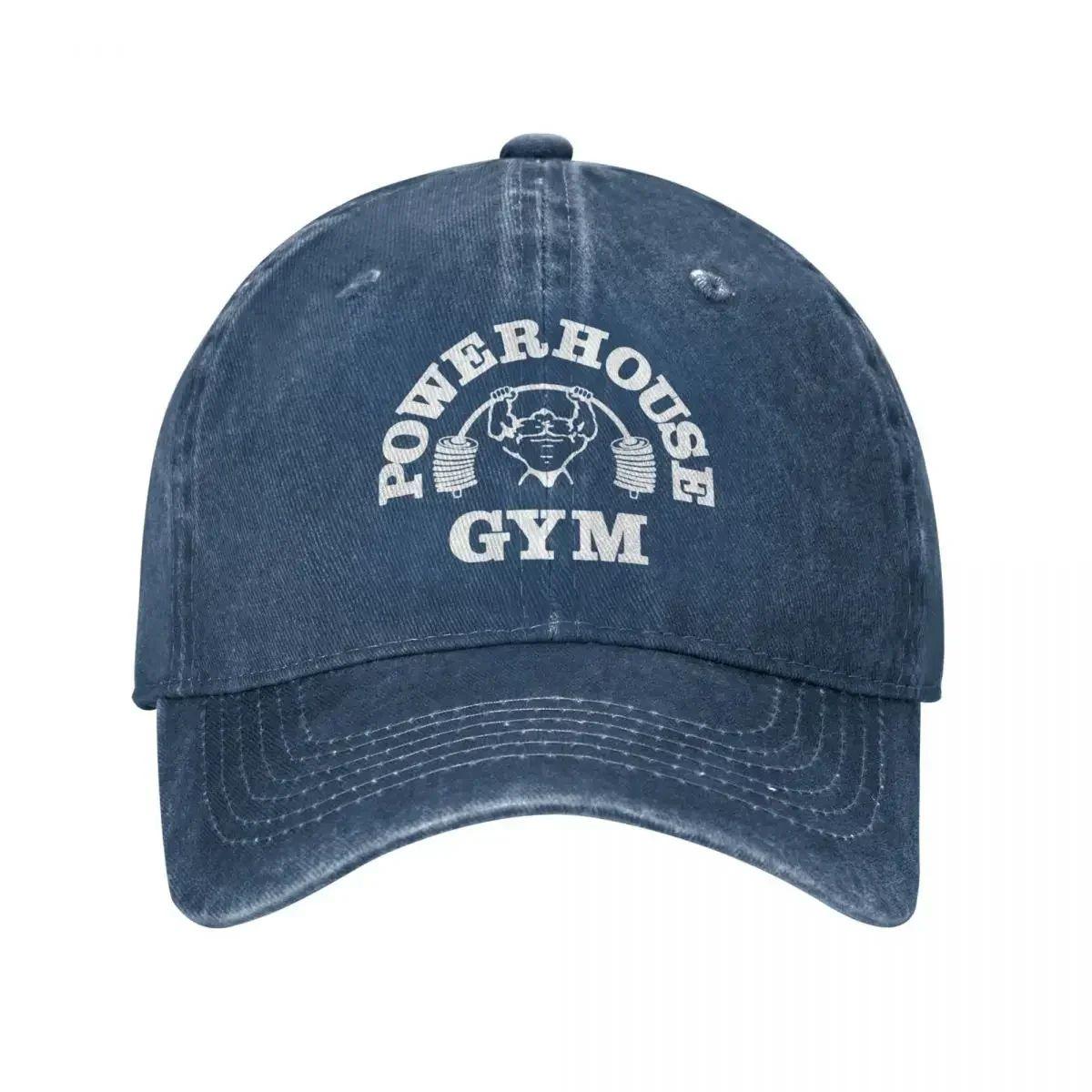 2025  Classic Denim Powerhouse Gym Baseball Caps for Men Women Summer Adjustable Baseball Hat Funny Sun Protection