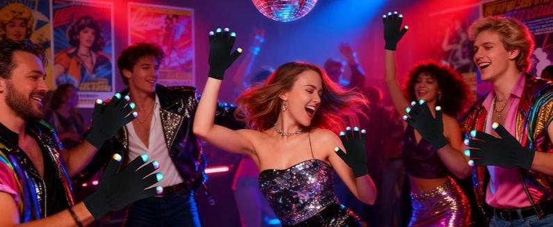 LED Light-Up Finger Gloves - Flashing Glow Rave Gloves, Perfect for Parties, Concerts & Nighttime Fun