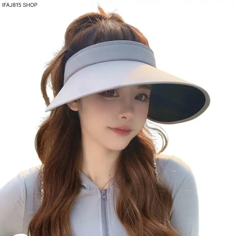 Oversized UV Protection Sun Hat for Women, Wide-Brim Polyester Visor with Full Face Coverage for Outdoor Sports & Biking, Beach Hat, Polyester Clothes, Unisex, Adults, Female, Synthetics, Anti-Uv Hats