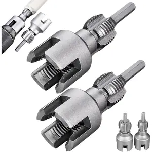 Integrated Internal & External Pipe Threading Tool, Pipe Thread Cutting Tool, Electric Drill Compatible PVC Pipe Threader Kit, 1/2" (DN15) 3/4" (DN20) Pipe Size (1/2" + 3/4")
